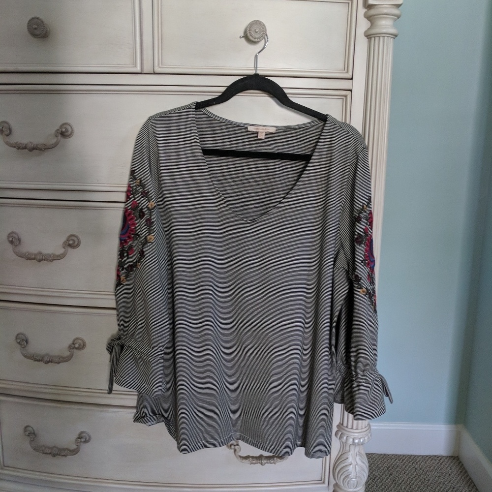 Skies are blue 3/4 sleeve womans blouse XXL